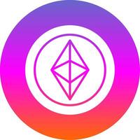 Ethereum Glyph Gradient Circle Icon Design vector