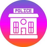 policía estación glifo degradado circulo icono diseño vector