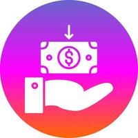 Receive Money Glyph Gradient Circle Icon Design vector