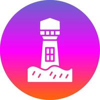 Lighthouse Glyph Gradient Circle Icon Design vector