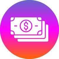 Banknotes Glyph Gradient Circle Icon Design vector