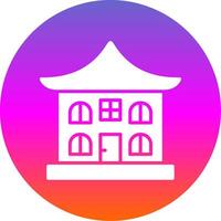 Asian Temple Glyph Gradient Circle Icon Design vector