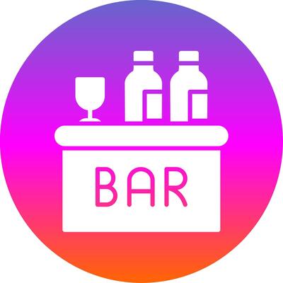 Bar Glyph Gradient Circle Icon Design
