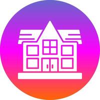 House Glyph Gradient Circle Icon Design vector