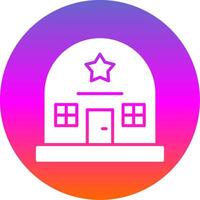 Army Base Glyph Gradient Circle Icon Design vector