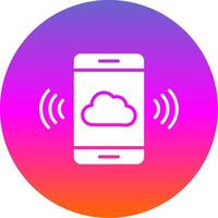 Mobile Cloud Glyph Gradient Circle Icon Design vector