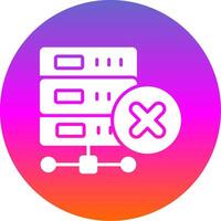 Eliminar base de datos glifo degradado circulo icono diseño vector