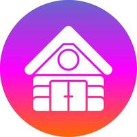 Cabin Glyph Gradient Circle Icon Design vector