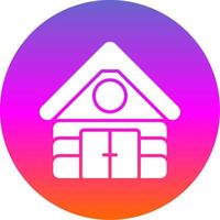 Cabin Glyph Gradient Circle Icon Design vector