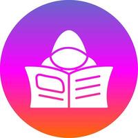 Hacker Glyph Gradient Circle Icon Design vector