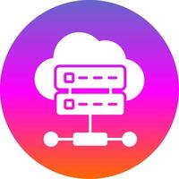 Cloud Database Glyph Gradient Circle Icon Design vector