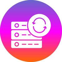 Data Synchronization Glyph Gradient Circle Icon Design vector