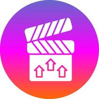 Clapperboard Glyph Gradient Circle Icon Design vector