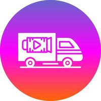 Lorry Glyph Gradient Circle Icon Design vector