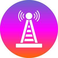 Radio Tower Glyph Gradient Circle Icon Design vector