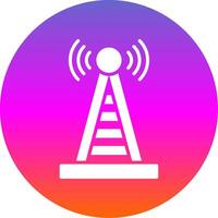 Radio Tower Glyph Gradient Circle Icon Design vector