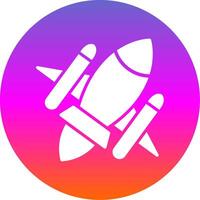 Rocket Ship Glyph Gradient Circle Icon Design vector