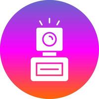 Camera Flash Glyph Gradient Circle Icon Design vector