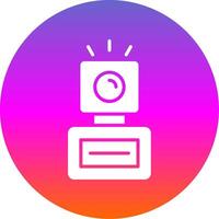 Camera Flash Glyph Gradient Circle Icon Design vector