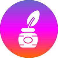 Feather Pen Glyph Gradient Circle Icon Design vector