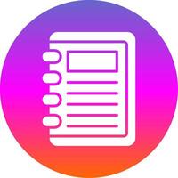 Take Note Glyph Gradient Circle Icon Design vector