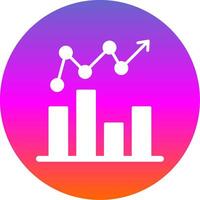 Bar Graph Glyph Gradient Circle Icon Design vector