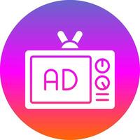 Advertise Glyph Gradient Circle Icon Design vector