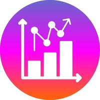 Statistical Chart Glyph Gradient Circle Icon Design vector