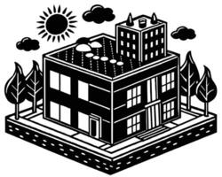 Modern house drawing vector