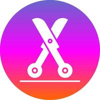 Shears Glyph Gradient Circle Icon Design vector