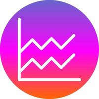 Area Graph Glyph Gradient Circle Icon Design vector