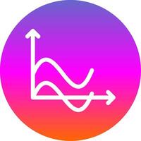 Wave Chart Glyph Gradient Circle Icon Design vector