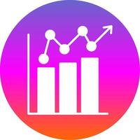 Bar Chart Glyph Gradient Circle Icon Design vector