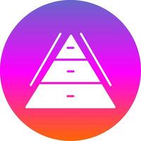 Pyramid Chart Glyph Gradient Circle Icon Design vector