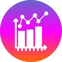 Bar Chart Glyph Gradient Circle Icon Design vector