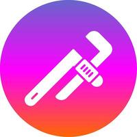 Pipe Wrench Glyph Gradient Circle Icon Design vector