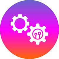 Cogwheel Glyph Gradient Circle Icon Design vector