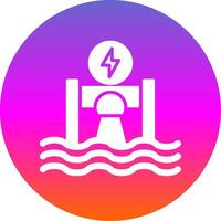 Hydroelectricity Glyph Gradient Circle Icon Design vector