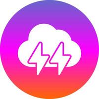 Lightening Glyph Gradient Circle Icon Design vector