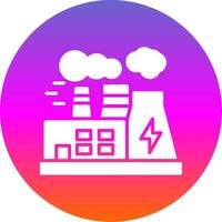 Power Plant Glyph Gradient Circle Icon Design vector