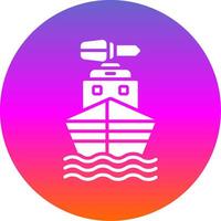 Boat Glyph Gradient Circle Icon Design vector