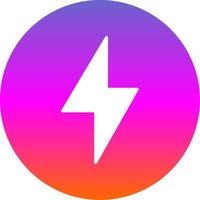 Thunder Bolt Glyph Gradient Circle Icon Design vector
