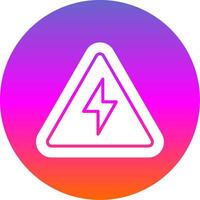 Electrical Danger Sign Glyph Gradient Circle Icon Design vector