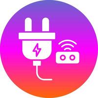 Smart Plug Glyph Gradient Circle Icon Design vector