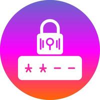 Password Glyph Gradient Circle Icon Design vector