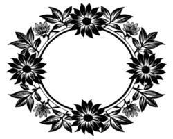 Floral frame and wreath element for wedding vector