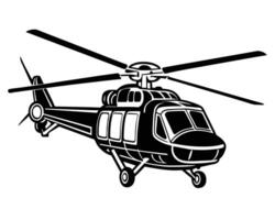 Black image of a plane helicopter vector