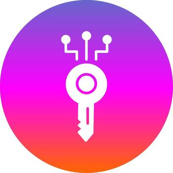 Digital Key Glyph Gradient Circle Icon Design vector