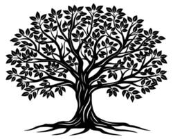 árbol silueta icono ilustración vector