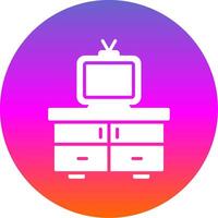 Tv Table Glyph Gradient Circle Icon Design vector